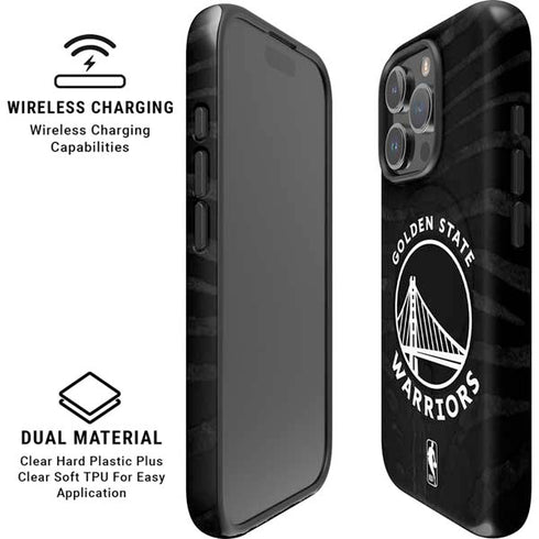 NBA Golden State Warriors Black Animal Print iPhone 16 Pro Max Magsafe Impact Case